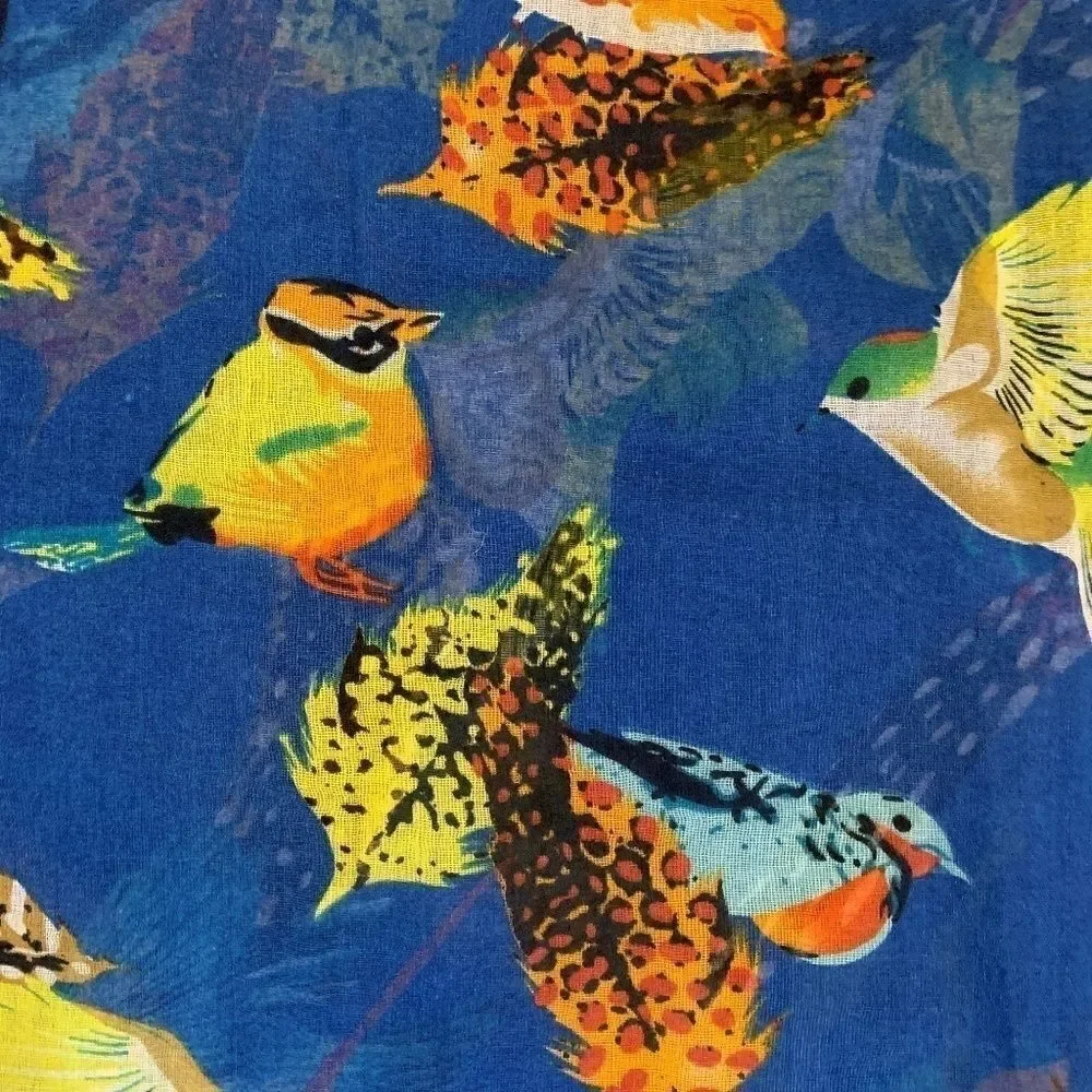 ‎Blue bird print scarf/wrap/sarong - OS